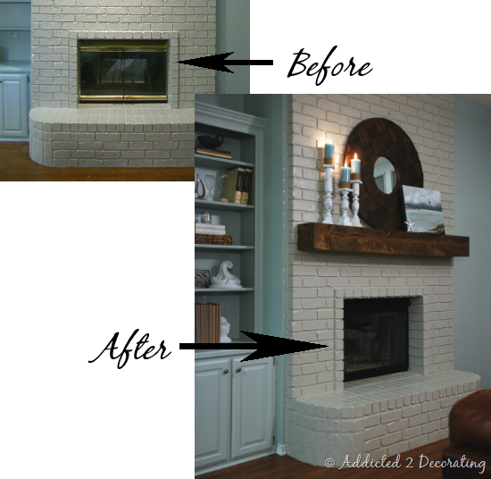 how to paint a brass fireplace screen. great update to fireplace!