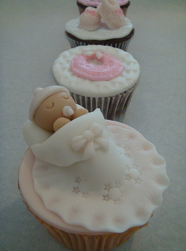 I made these for little Brandons shower…  Baby Shower Cupcakes