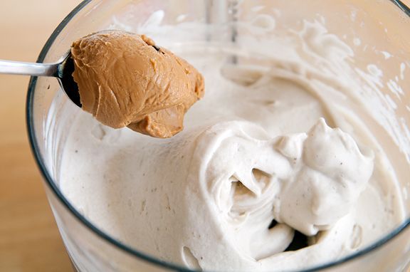 Ice cream without the guilt. Nothing but frozen bananas, spoonful of peanut butt