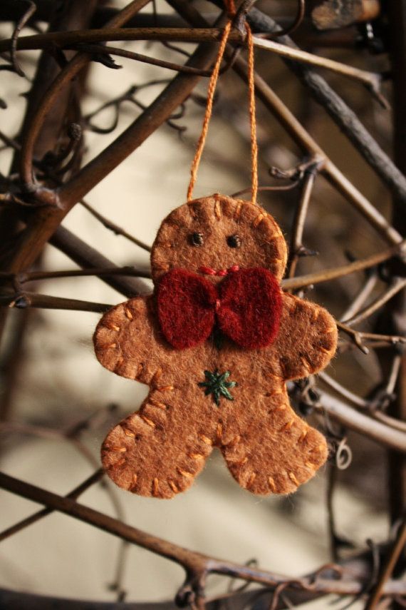 little gingerbread man felt ornament