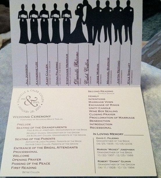 Love this idea for wedding programs…that way people know whos in the wedding p
