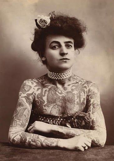 Maud Wagner in 1911, first female tattoo artist.