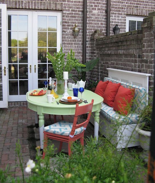 [Mr. Goodwill Hunting]: a gorgeous patio makeover…  You can use indoor furnitu