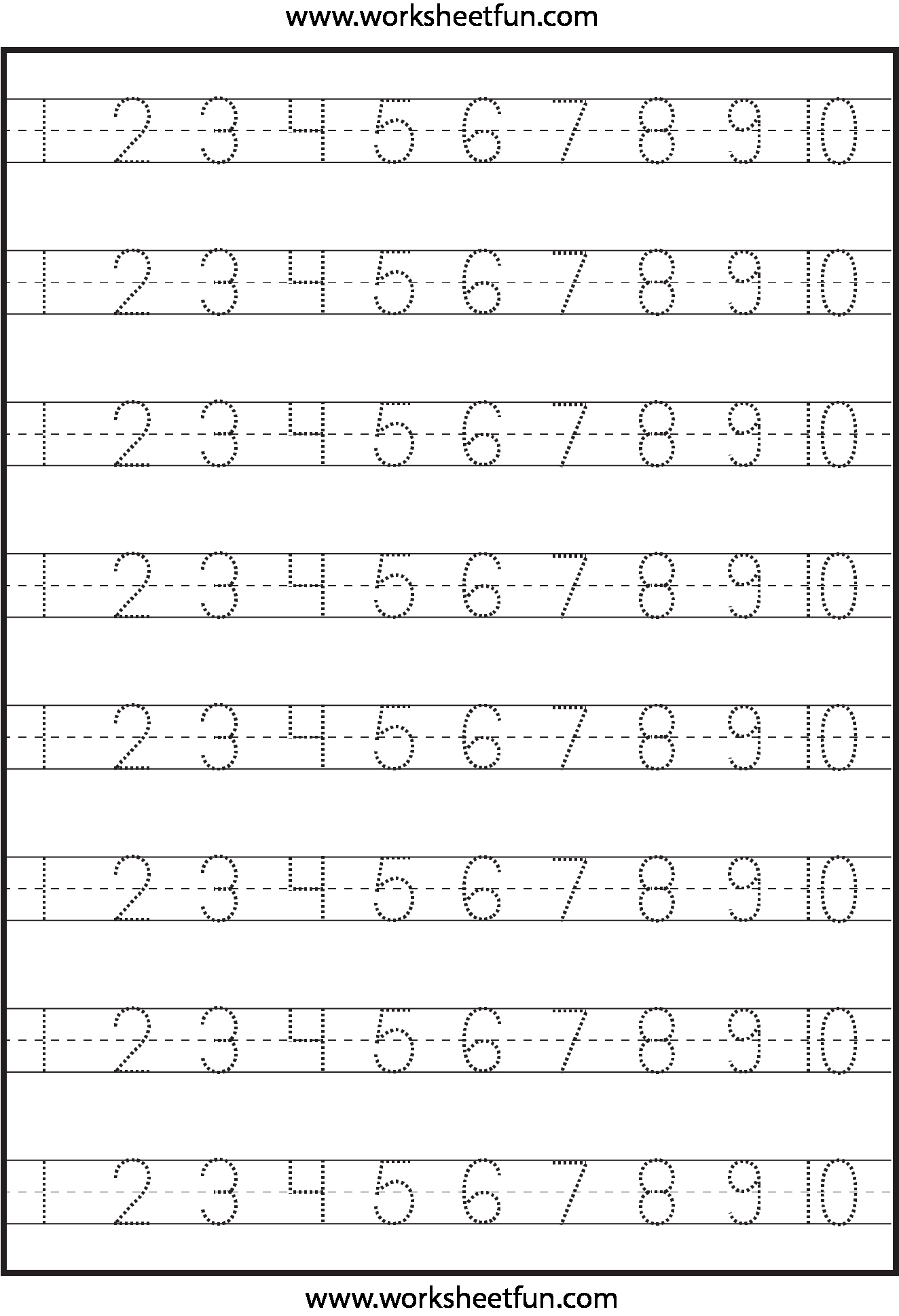 Number Tracing 1-10 – Worksheet
