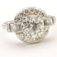 Platinum Diamond Engagement Ring, c. 1945