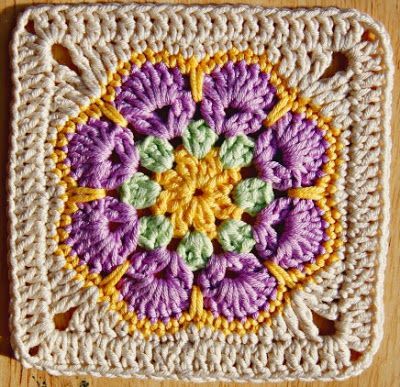 Pretty Crochet Granny Square.
