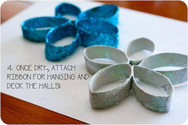 recycled toilet paper rolls into ornaments