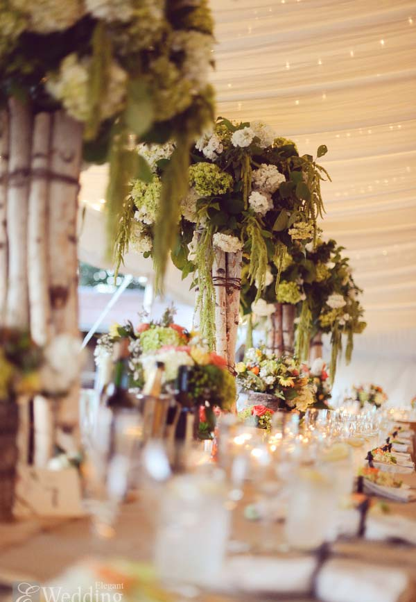 Rustic Wedding Inspiration | Tall Centrepieces