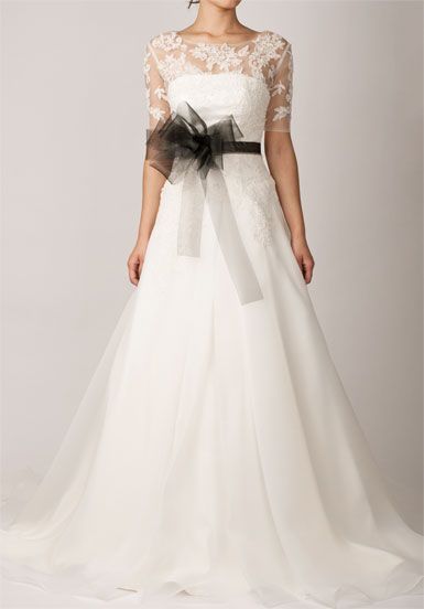 Strapless A-line Cathedral Train Scalloped Edge Wedding Dress  **  I love this i