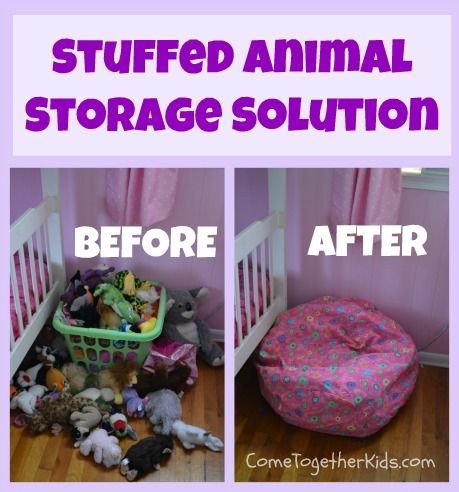 Stuffed Animal Storage Idea. Simple bean bag cover (Bed Bath Beyond) and fill wi