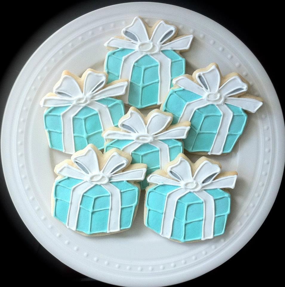 Tiffany Blue Engagement Ring Box Decorated Cookies- perfect for your engagement