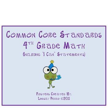 Two sets of 4th Grade Math Common Core Standard Posters for your classroom – to