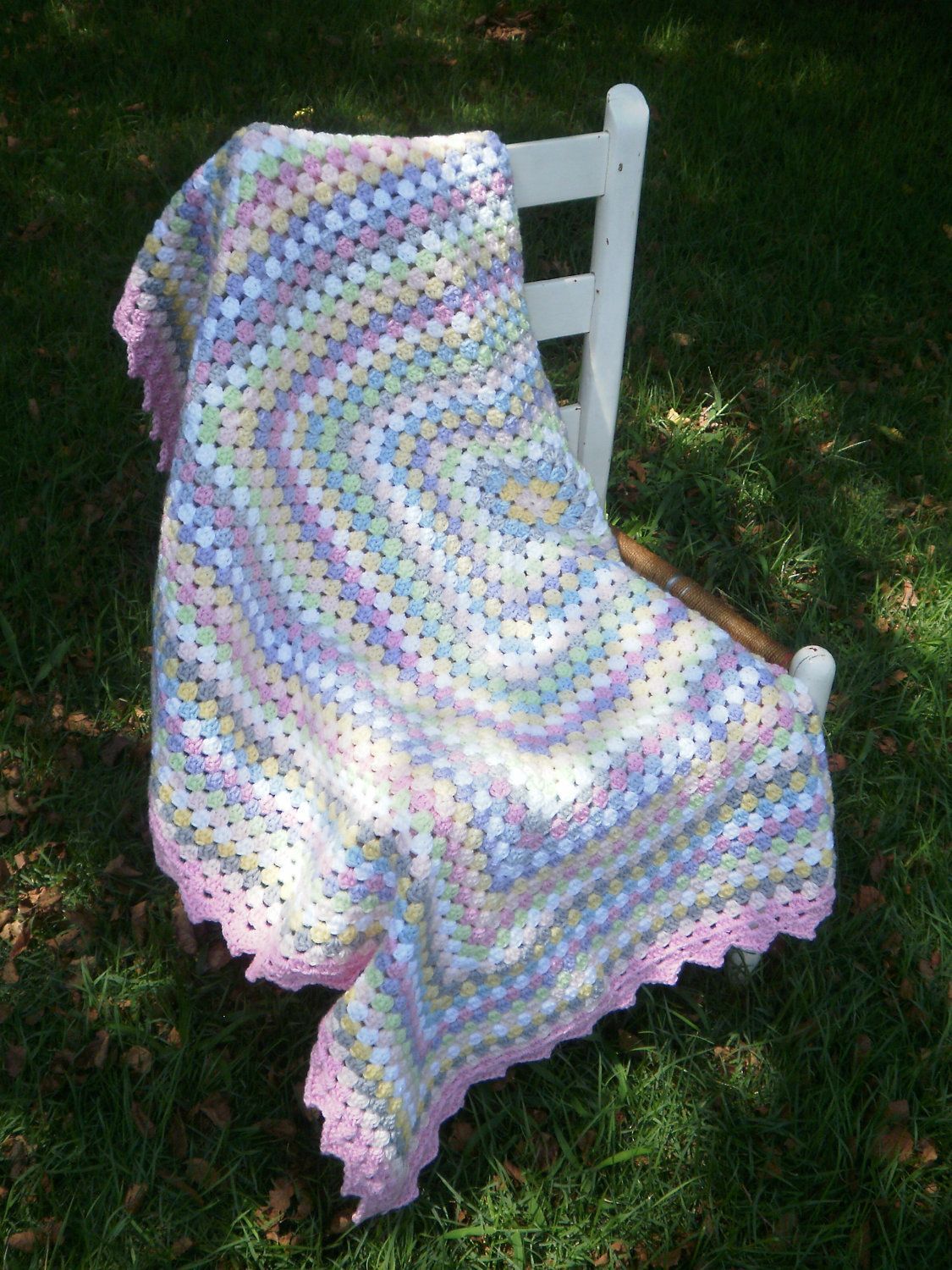Twylas Beautiful Pastel Granny Square Crochet Afghan. (available in her etsy sho