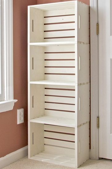 Unique Bookshelf for Under $13… These crates are at Hobby Lobby!