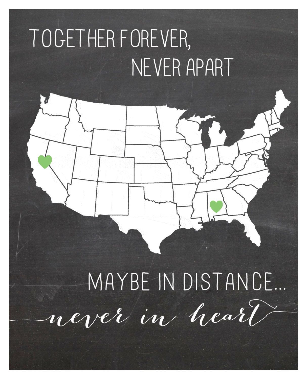 Want this!! CUSTOM Long distance relationship love quote print 8×10. $22.00, via