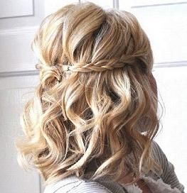 #Wedding hair braid with short curls… Budget wedding ideas for brides, grooms,