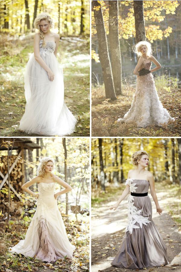 whimsical wedding dresses in dramatic colors from Tara LaTour