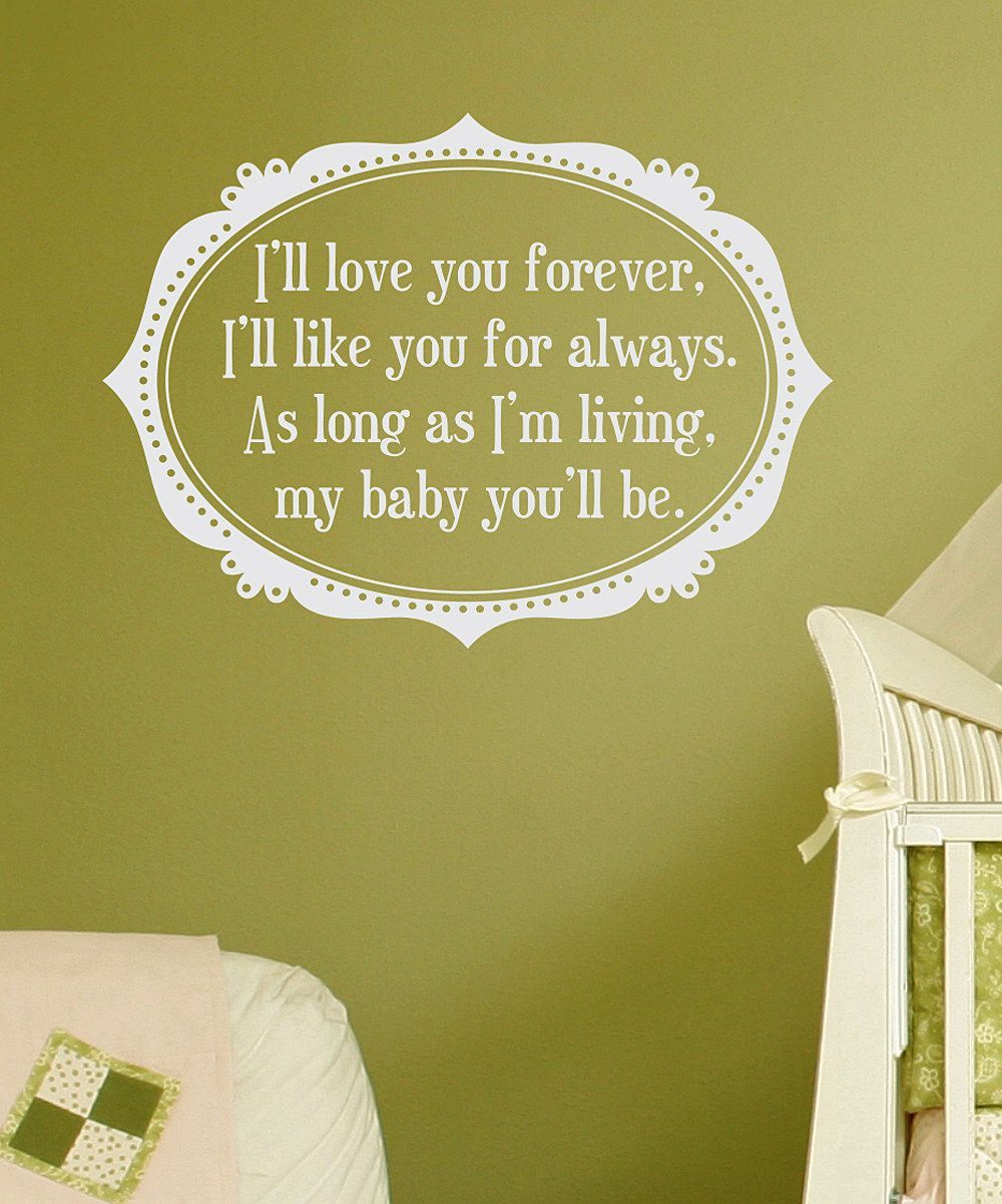 White Love You Forever Wall Quote