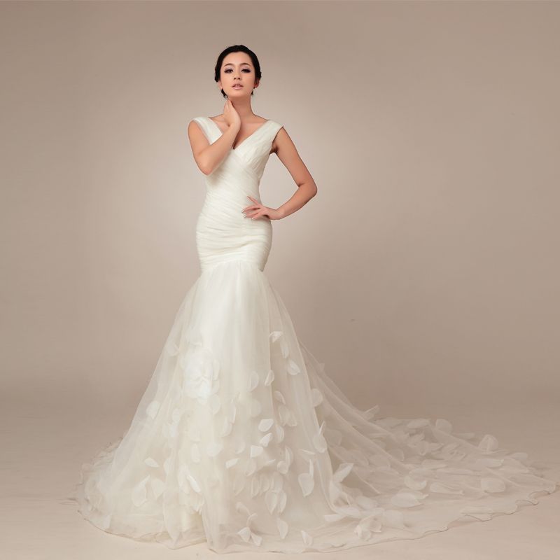 2012 Fall Off shoulder Net bridal gown