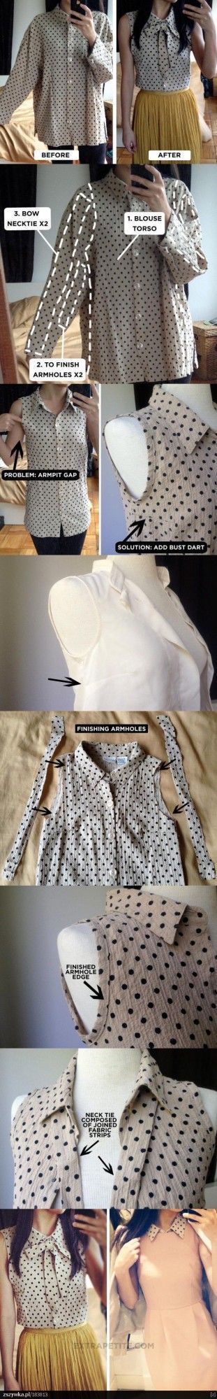 24 Stylish DIY Clothing Tutorials…tailoring a thrift store shirt to fit well