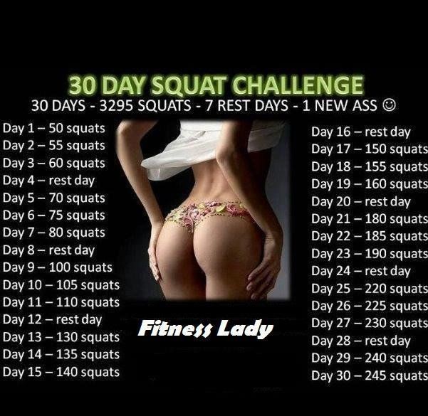 30 day squat challenge before and after – Google Search