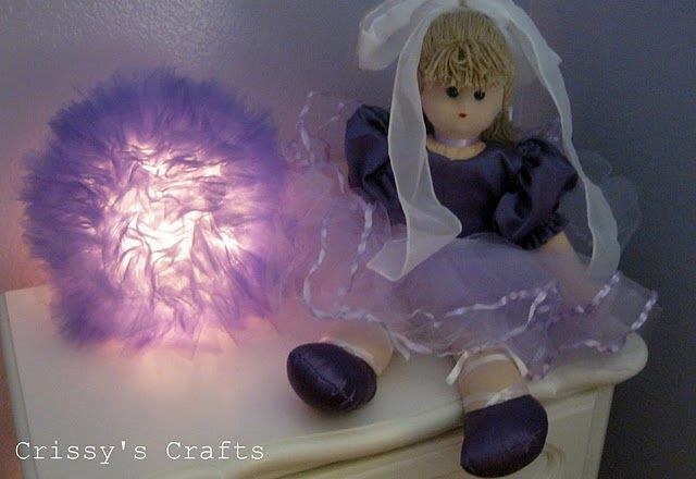 A tutu lamp you make out of tulle, a glass globe  Christmas lights!
