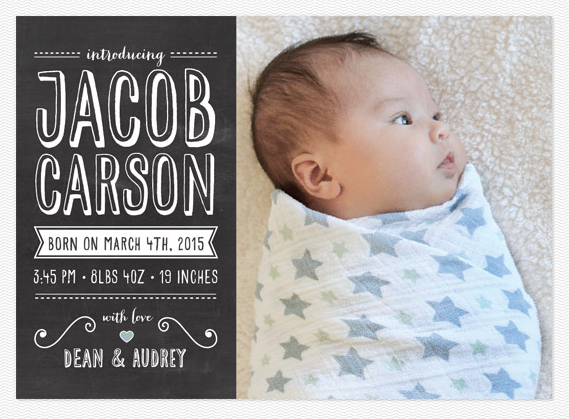 Baby Boy Birth Announcement Love vs Design