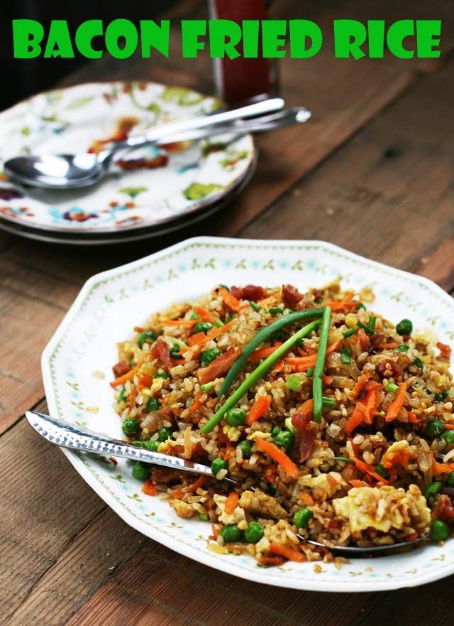 Bacon fried rice #recipe from Cheap Recipe Blog. Please repin!