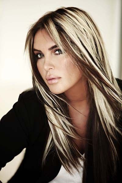Beautiful long hairstyle with blond and brown highlights I love this but maybe f