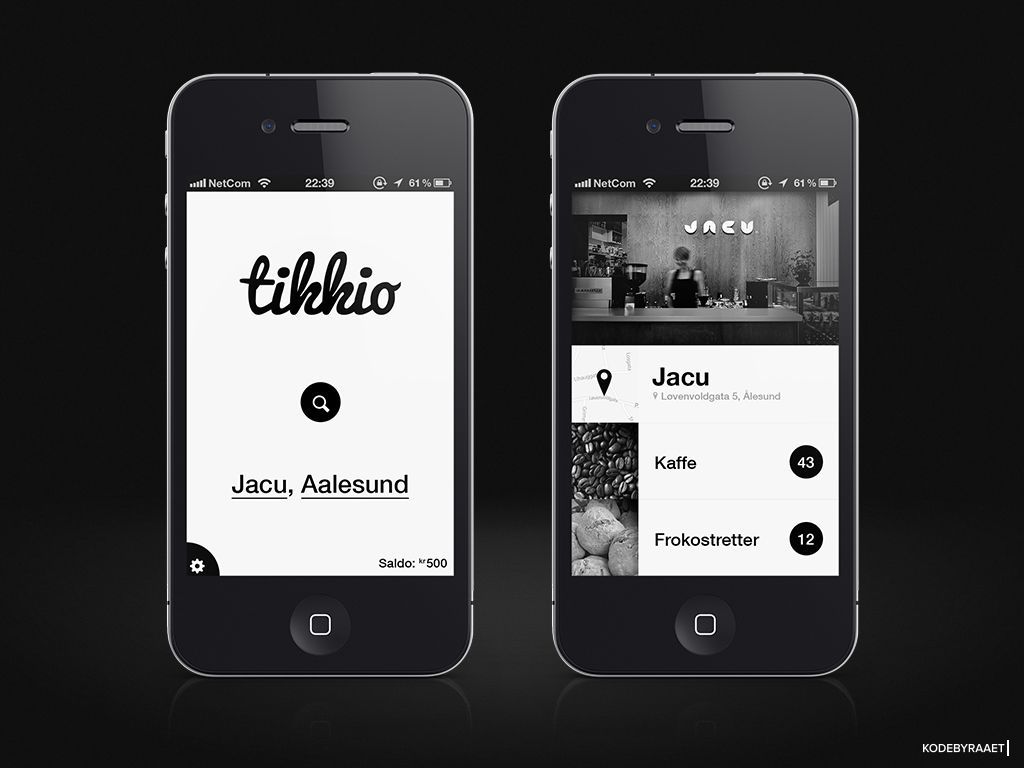 Black  White App design