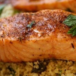 Blackened Salmon with Crunchy Coconut Couscous extremely healthy. Has large amou