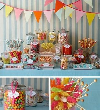 Candy tables for wedding receptions- I just love these colors!! Who ever designe