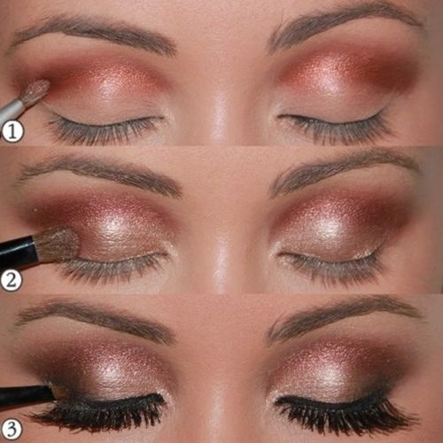 Copper and brown eye makeup – perfect for fall nights out