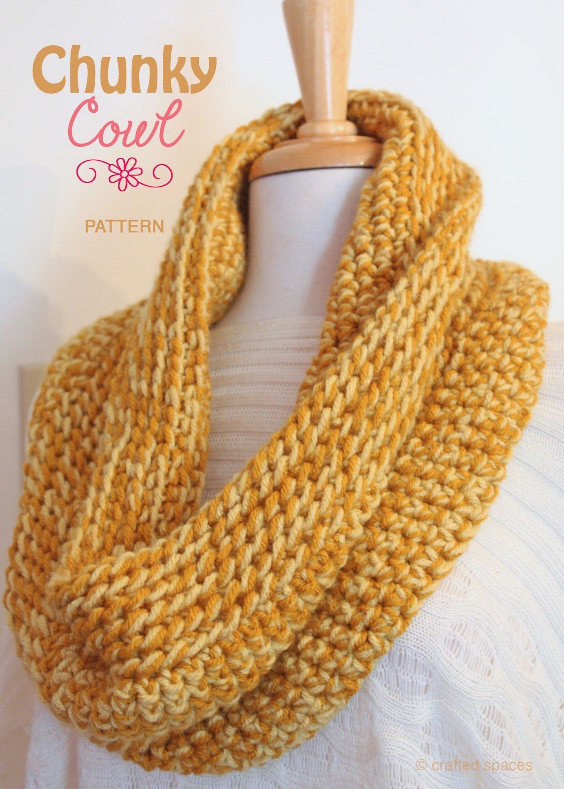 Crafted Spaces Chunky Crochet Cowl Pattern