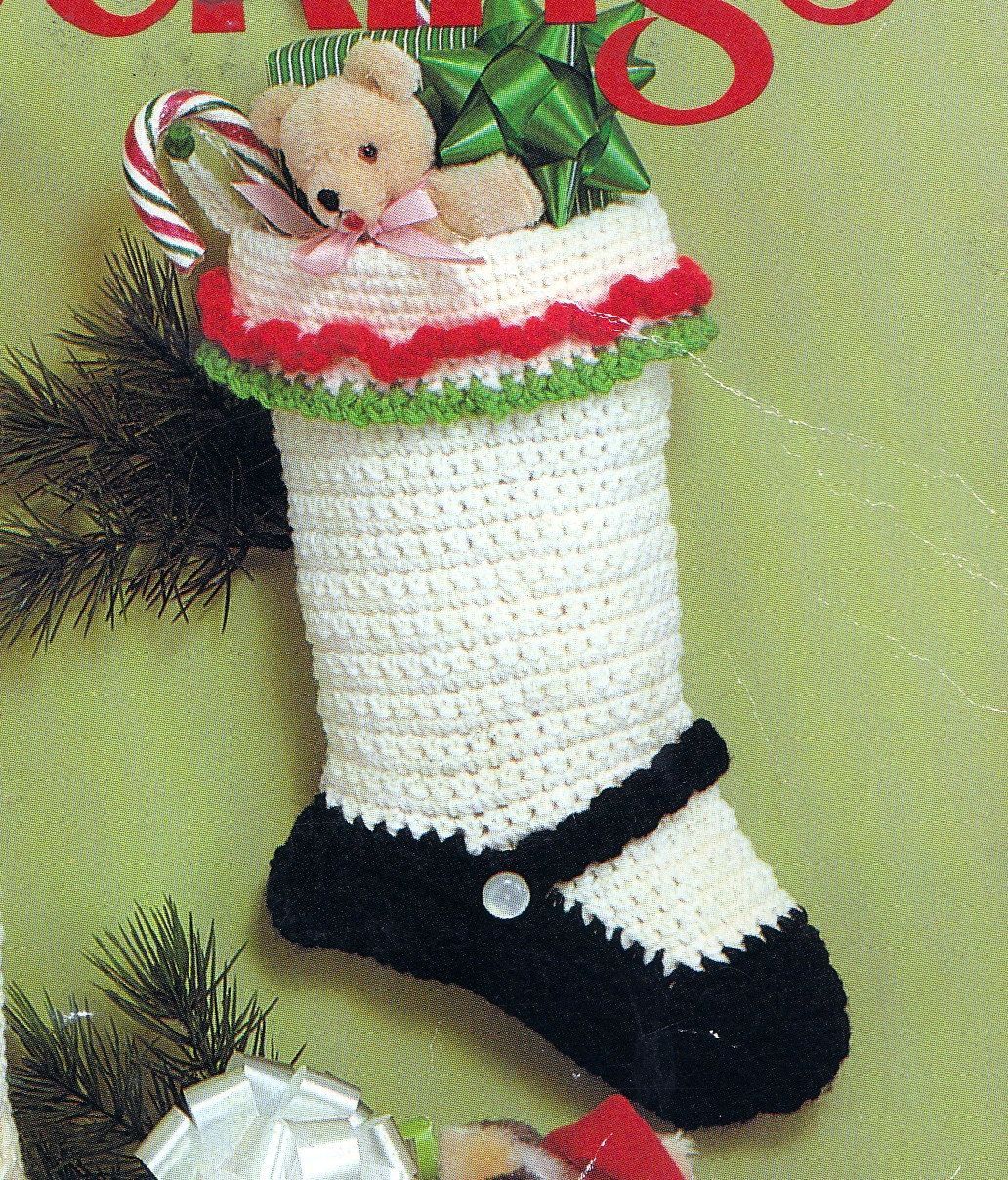 Crochet Christmas Stocking Mary Jane Vintage Crocheting PDF PATTERN. $2.50, via