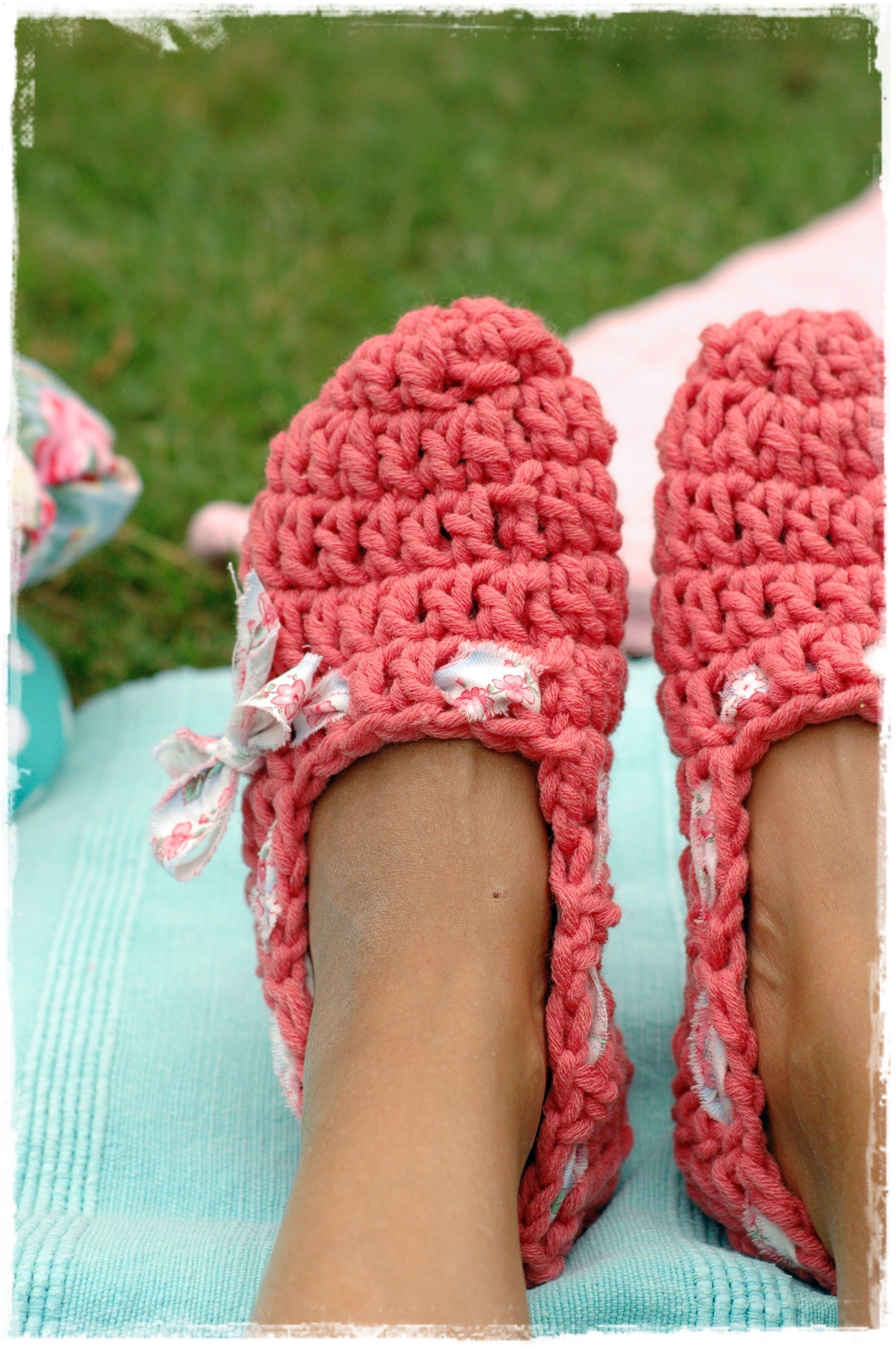 crochet slippers,… I think Id fall in my butt wearing these but ill try it!!