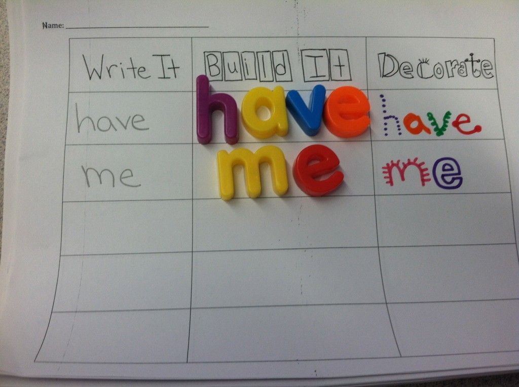 Daily 5 word work ideas…. Write it, Build it, Decorate it! A big hit in my cla