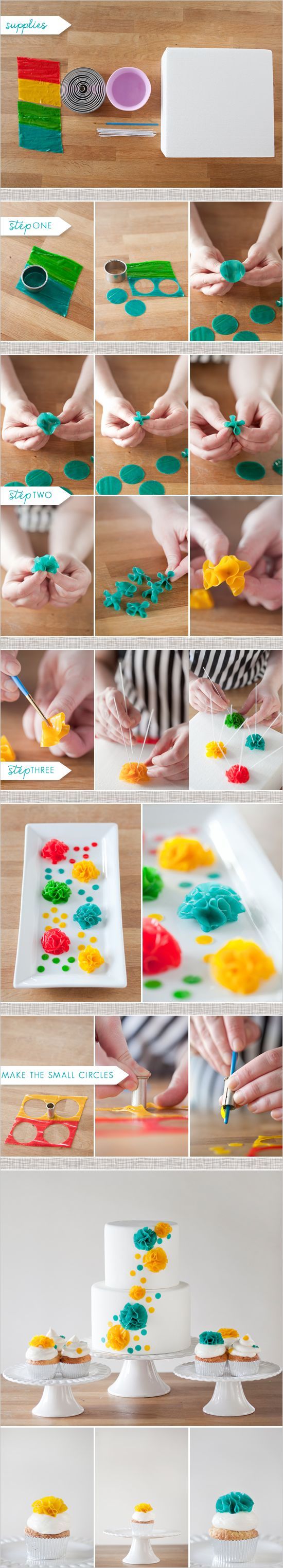 Decorate a cake with fruit roll-ups!  This simple tutorial turns a plain cake in