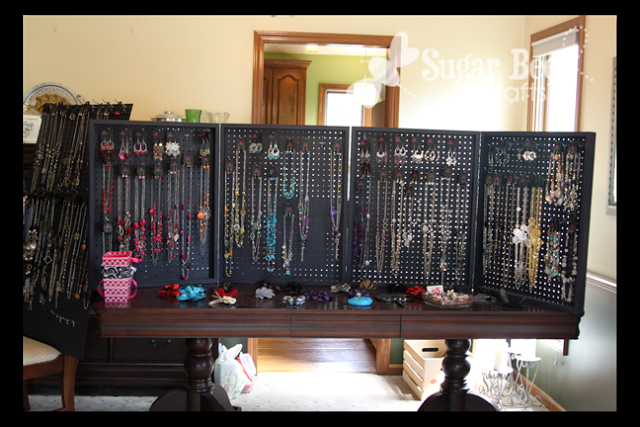 DIY Peg Board Display Case Sugarbee Crafts #jewelryinspiration #cousincorp