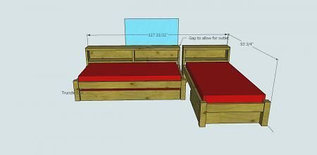 DIY twin beds for small room.