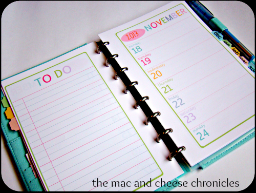 Free Planner Pages from Mac & Cheese chronicles.