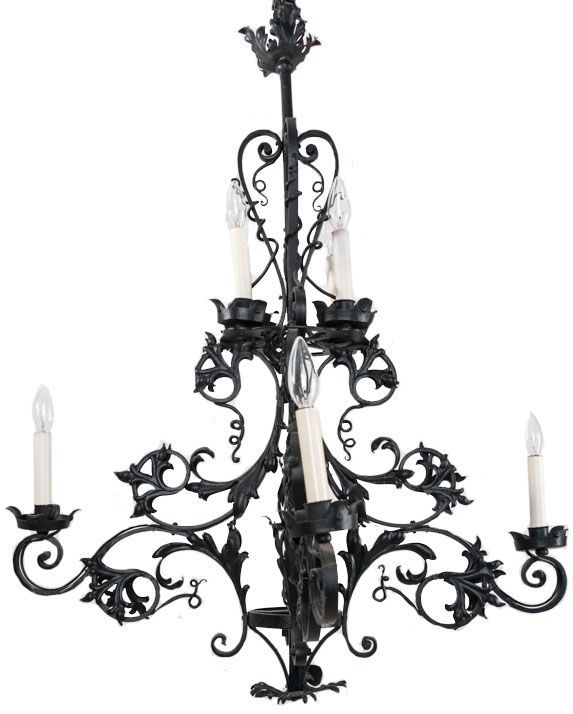 French Gothic Style Iron Chandelier | Fireside Antiques