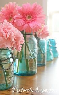 gerbera daisies in mason jars – Google Search