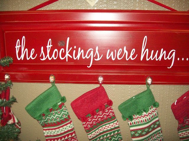 great way to hang the stockings if you dont have a fireplace!