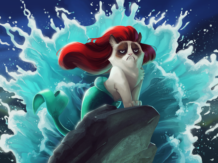 Grumpy cat – Little Mermaid