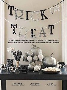 Halloween Party Decor Ideas- love this trick or treat banner