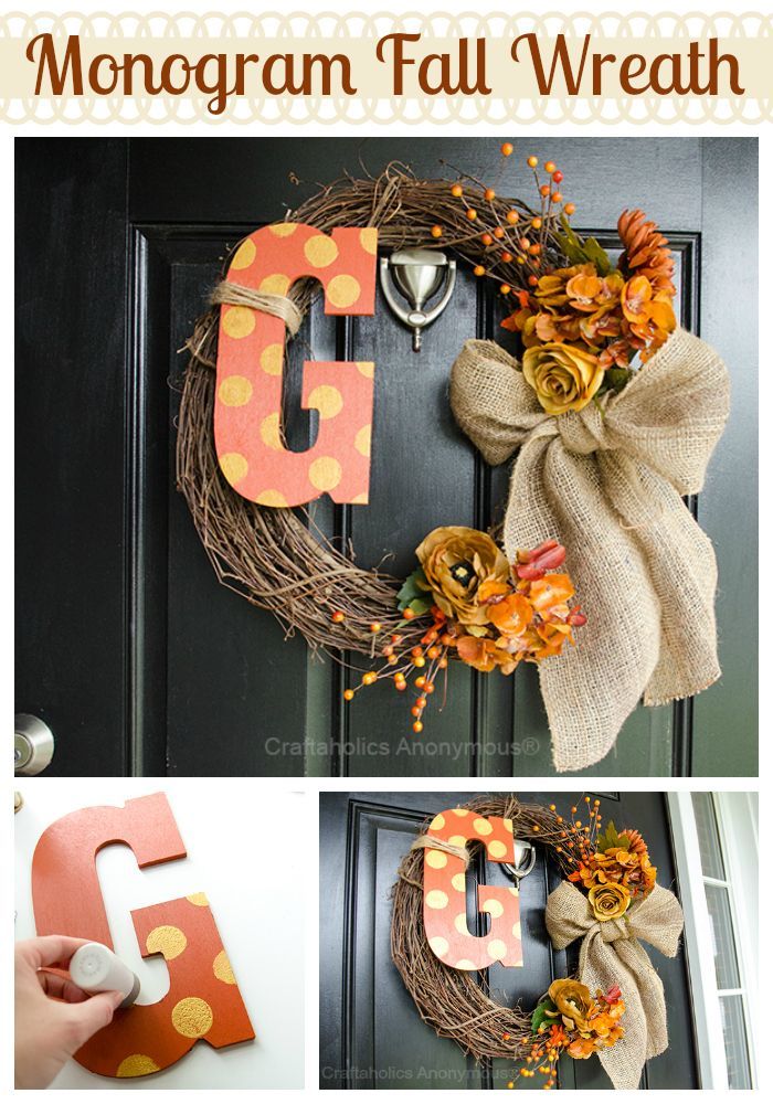 Happy Fall! I am seriously in love with my new fall wreath! Its a simple monogra