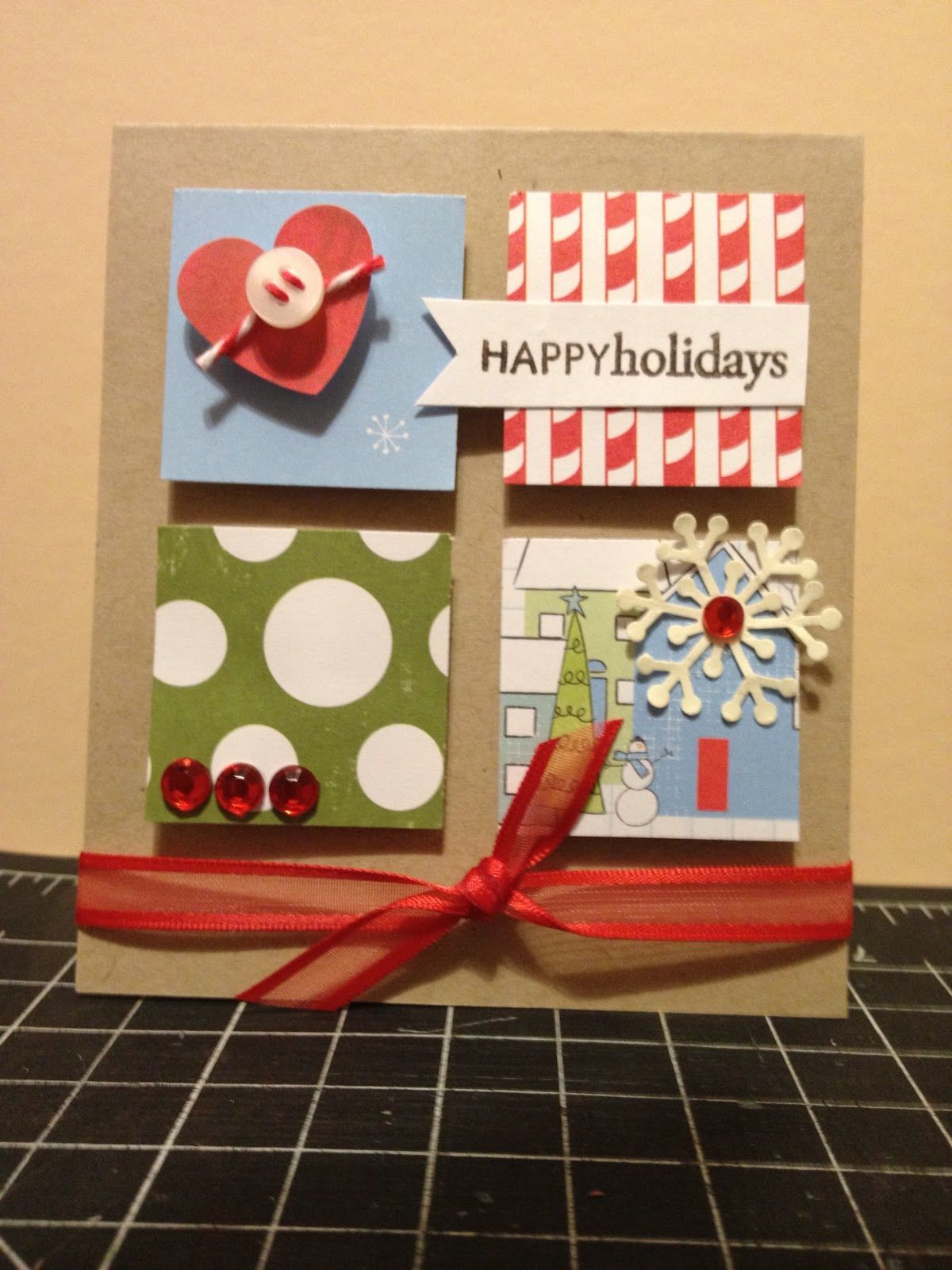 Happy holidays mini homemade christmas card