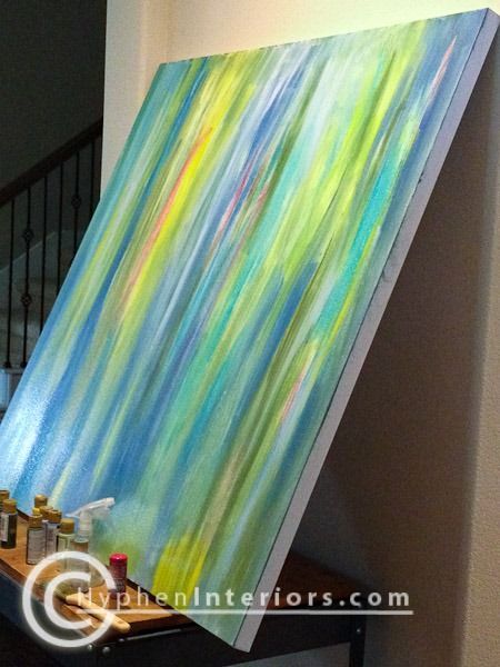 how to make a canvas painting – easy. Would be good for teaching color schemes.