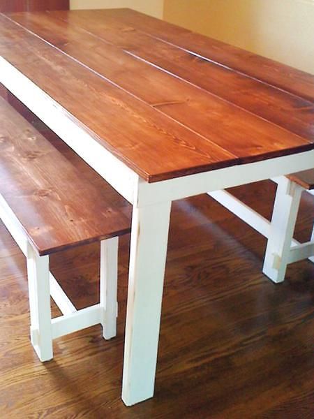 i love farmhouse tables. and this site shows you how to make your own! good thin